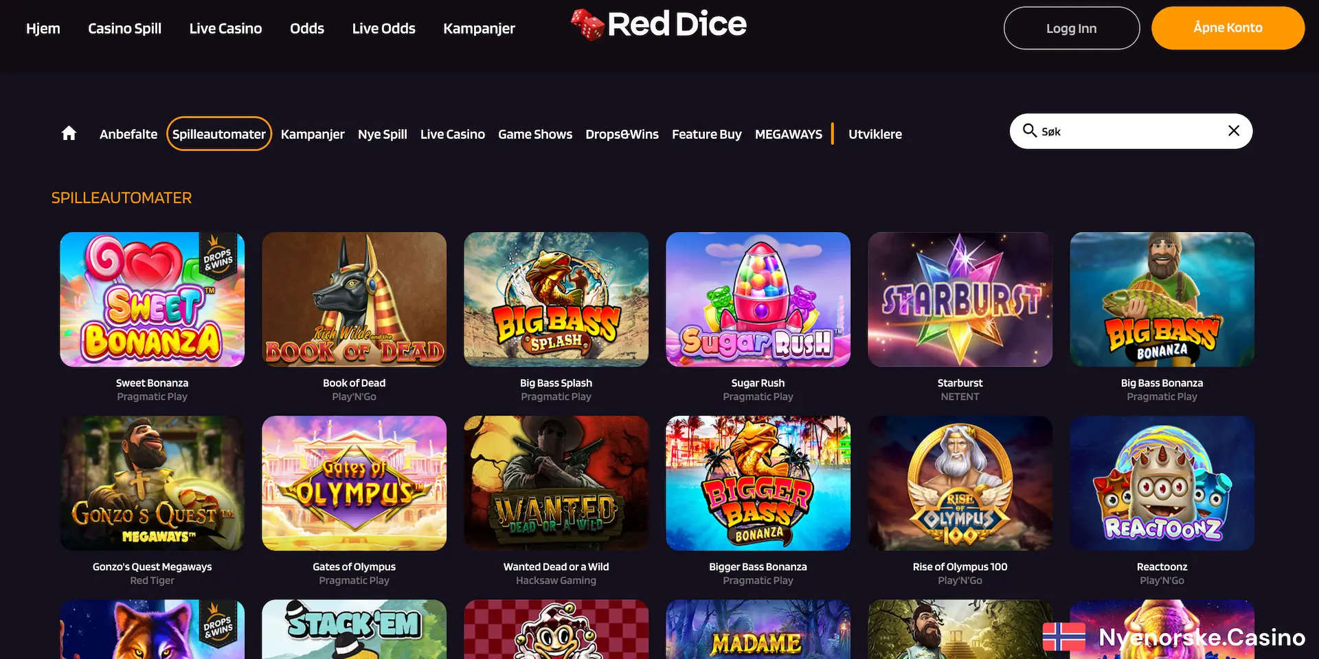 Red Dice Casino spillutvalg