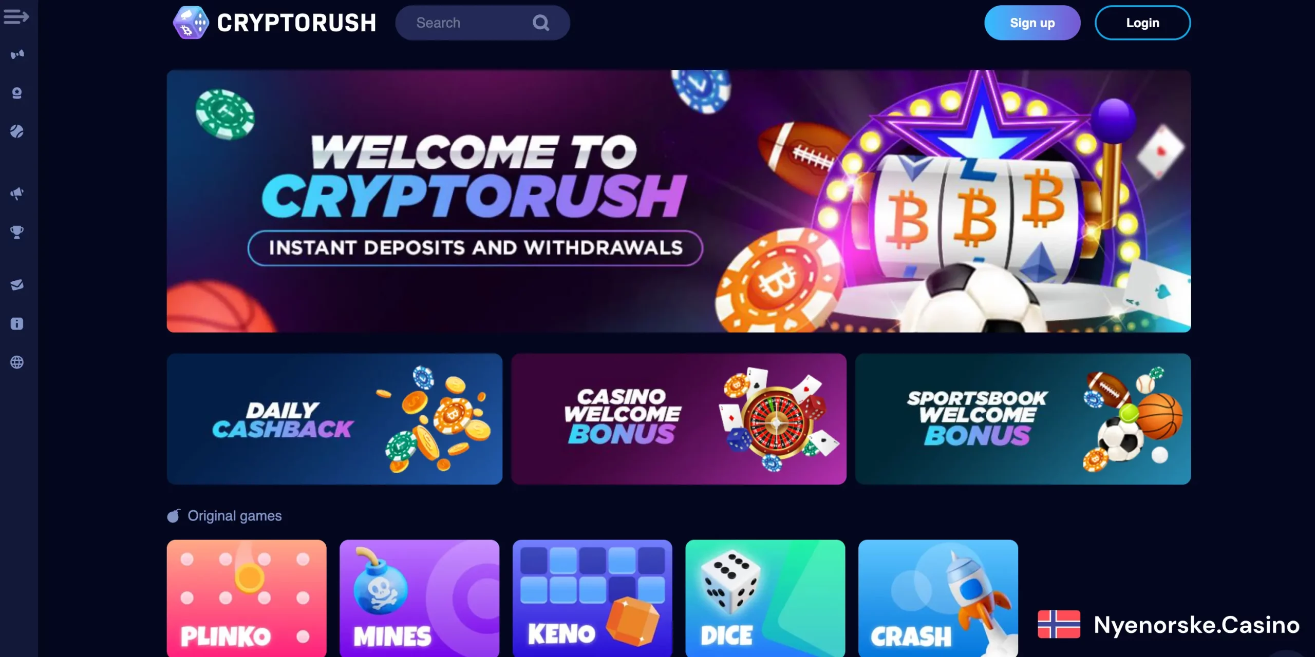 Anmeldelse av Cryptorush Casino
