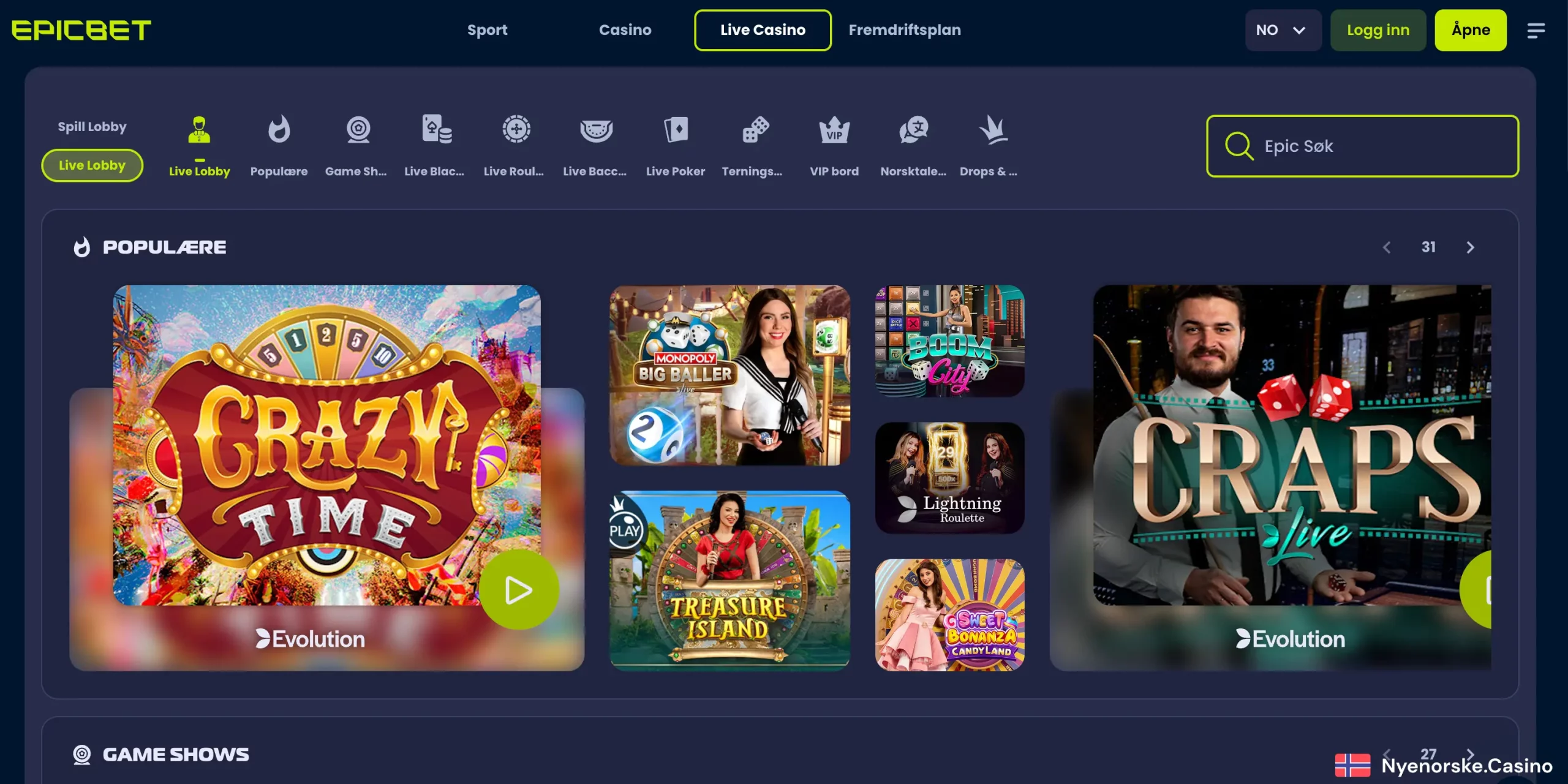 Live Casino EpicBet